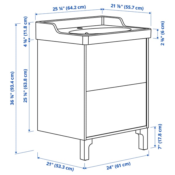 TÄNNFORSEN / RUTSJÖN Wash-stnd w drawers/wash-basin