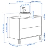 TÄNNFORSEN / TÖRNVIKEN Wash-stnd w drawers/wash-basin