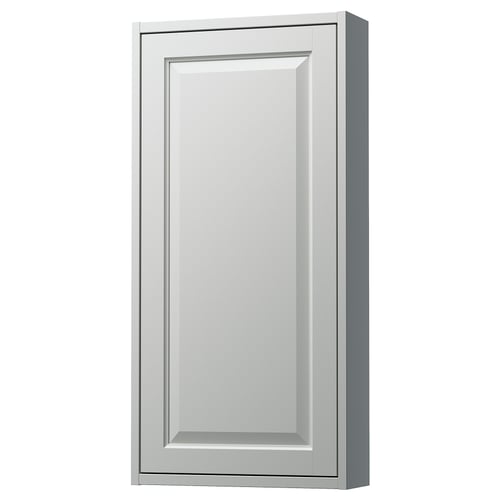 TÄNNFORSEN light grey cabinet, rectangle, wall-mounted, single door with bevelled panels.