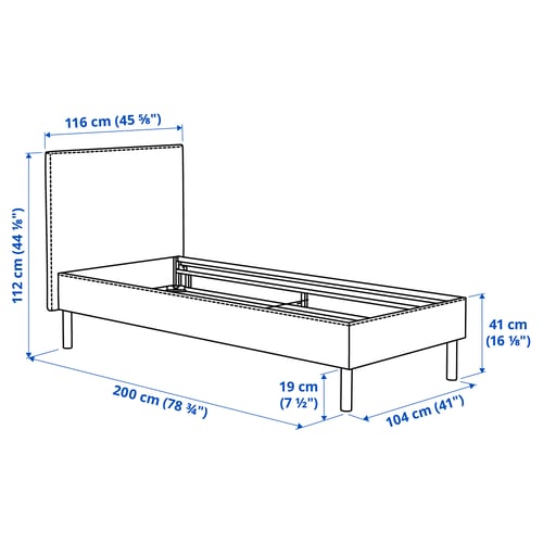 TÄRNKULLEN Cover bed frame, Tibbleby beige/grey, Twin
