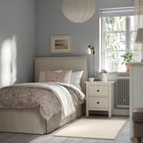 TÄRNKULLEN Upholstered bed frame, Vissle beige, Twin