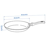 TAGGHAJ Frying pan, non-stick coating black, 24 cm