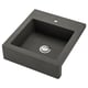 Option: TALLSJÖN Sink bowl w visible front, dark grey/stone effect, 61x67 cm