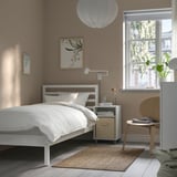 TARVA Bed frame, white stained/Luröy, Twin