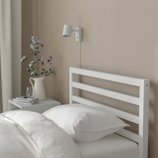 TARVA Bed frame, white stained/Luröy, Twin