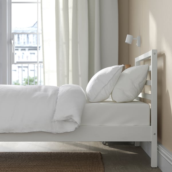 TARVA Bed frame, white stained/Luröy, Twin