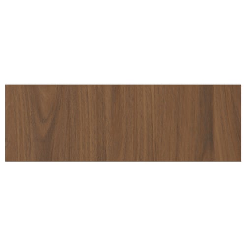 Rectangular, brown walnut wood panel. Modern, smooth finish.