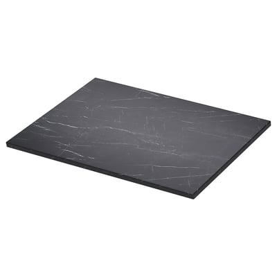 Tolkén black marble effect countertop, rectangular, sleek & modern, made from fibreboard with melamine & plastic foil.