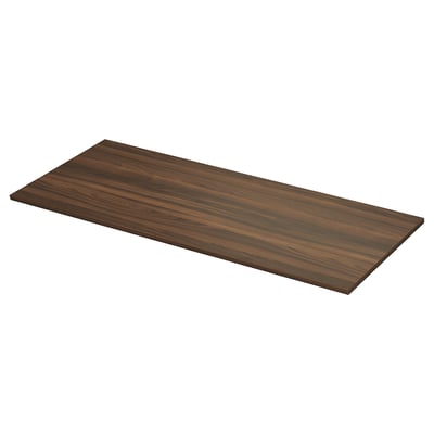 A brown TOLKEN laminate countertop with a walnut finish, rectangular shape, and smooth surface.