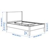 TONSTAD Bed frame, brown stained oak veneer/Luröy, Full