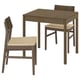 TONSTAD / SKANSNÄS Table and 2 chairs, brown stained oak veneer/brown beech, 80/120x70 cm