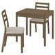 Option: TONSTAD / TONSTAD Table and 2 chairs, brown oak veneer/brown oak effect Fridtuna light beige, 80/120x70 cm