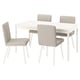 Option: TONSTAD / TONSTAD Table and 4 chairs, off-white/Fridtuna light beige off-white, 150x80 cm