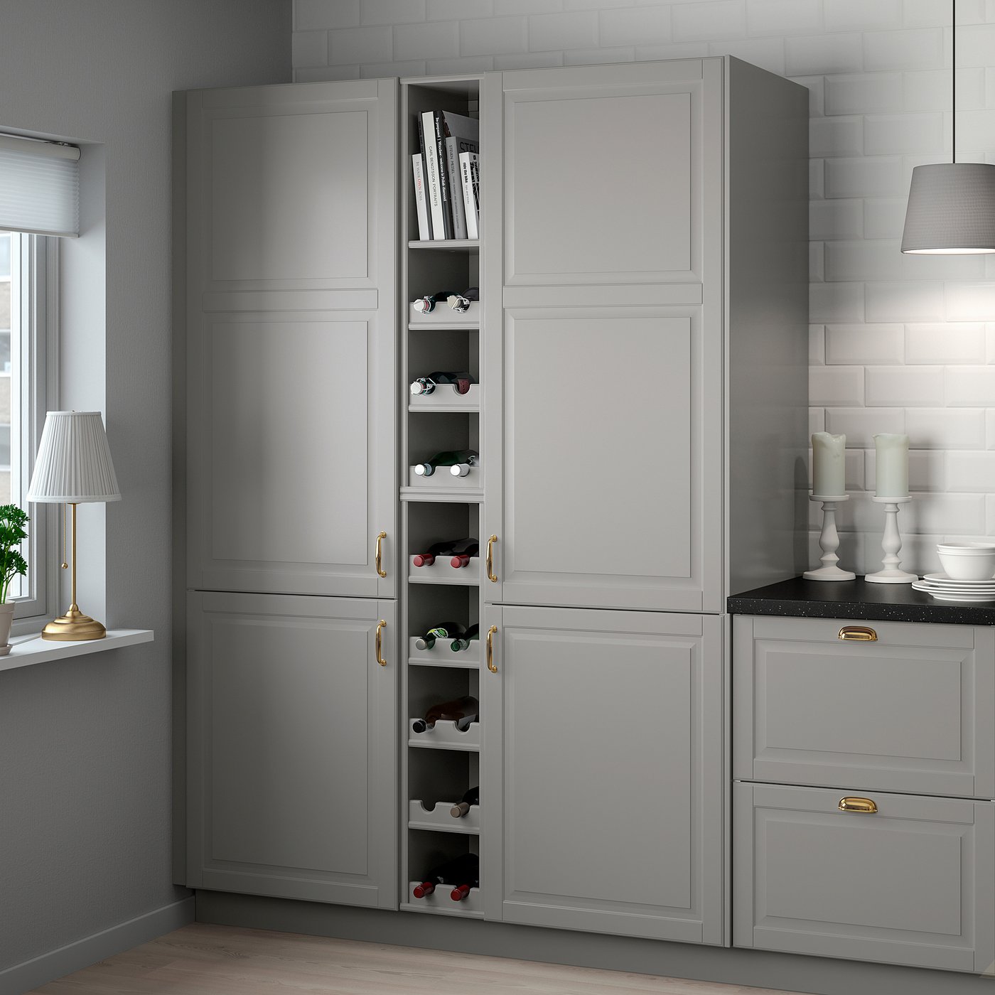 TORNVIKEN open cabinet, grey, 23x37x102 cm - IKEA