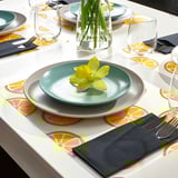 TORVFLY Place mat, patterned/yellow, 40x30 cm