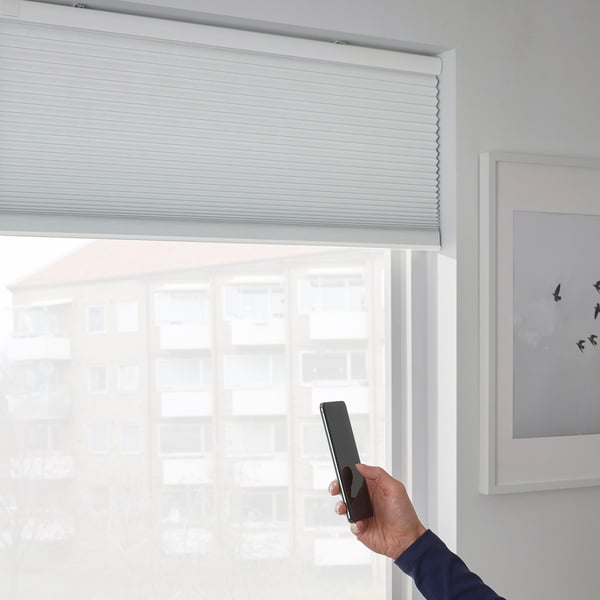 TREDANSEN Block-out cellular blind, smart wireless/battery-operated white, 96.5x195 cm