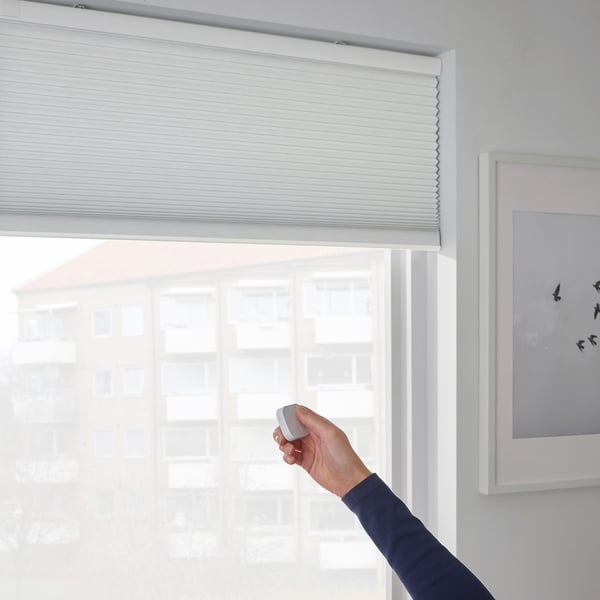 TREDANSEN Block-out cellular blind, smart wireless/battery-operated white, 96.5x195 cm