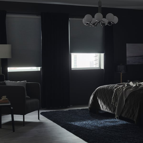 TREDANSEN Block-out cellular blind, smart wireless/battery-operated white, 96.5x195 cm