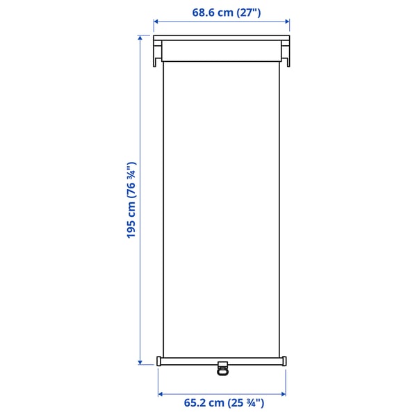 TRETUR Block-out roller blind, white, 68.6x195 cm