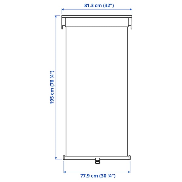 TRETUR Block-out roller blind, white, 81.3x195 cm