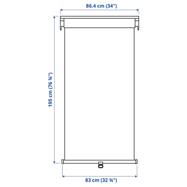TRETUR Block-out roller blind, white, 86.4x195 cm