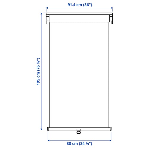 Illustration with measurements for the product: TRETUR.