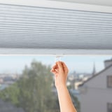TRIPPEVALS Block-out cellular blind, white, 122x195 cm