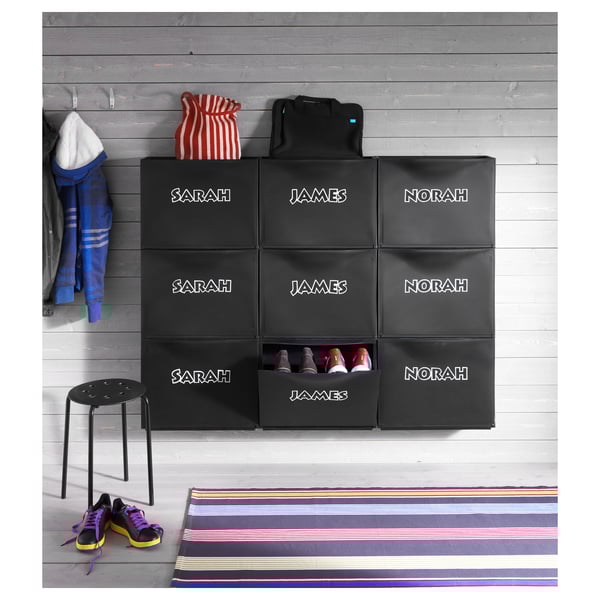 TRONES Shoe cabinet/storage, black, 52x18x39 cm
