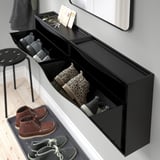 TRONES Shoe cabinet/storage, black, 52x18x39 cm