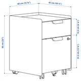 TROTTEN Drawer unit w 2 drawers on castors, white