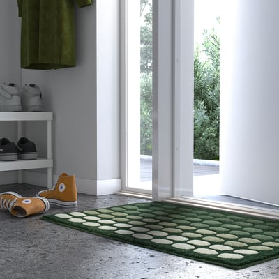TUNNELBANA Door mat, dark green, 60x90 cm