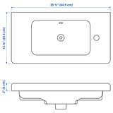 TVÄLLEN Single wash-basin, 65x33x5 cm
