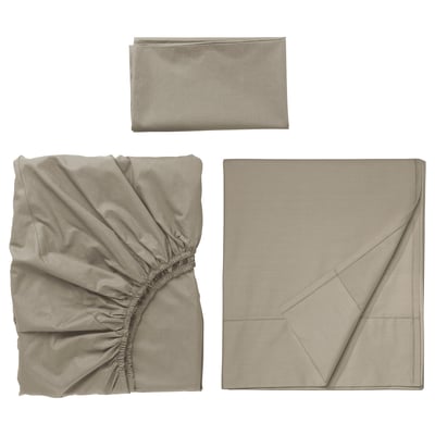 ULLVIDE Sheet set, grey-beige, Twin