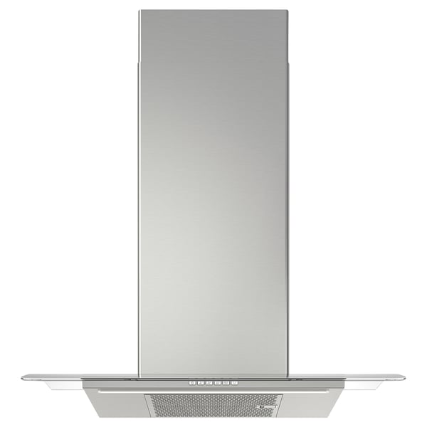 UNDANTAG Wall mounted extractor hood, stainless steel/glass