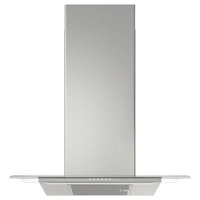 UNDANTAG Wall mounted extractor hood, stainless steel/glass