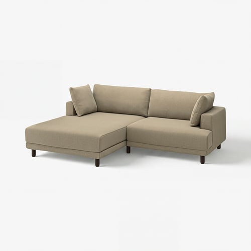 UPPÅKRA 3-seat modular sofa, with chaise longue, left/Johanneshov brown-beige