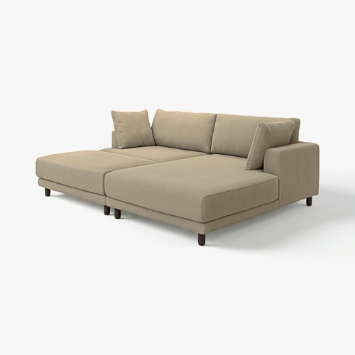 Modern beige UPPÅKRA sectional sofa with plush cushions and wooden legs, designed for comfort and style.