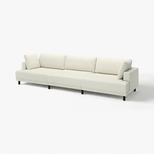 UPPÅKRA white sofa: modern, clean design with plush cushions and wooden legs.
