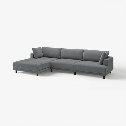 UPPÅKRA 4,5-seat modular sofa, with chaise longue, left/Johanneshov dark grey