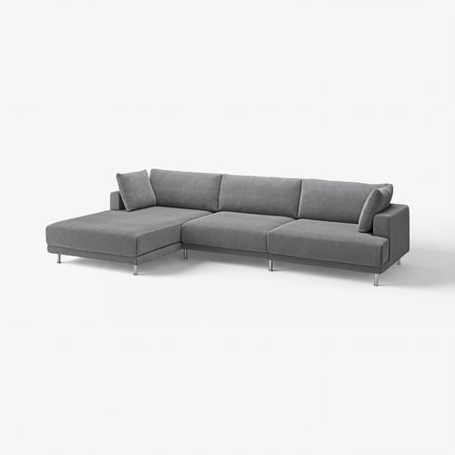 UPPÅKRA 4,5-seat modular sofa, with chaise longue, left/Johanneshov dark grey