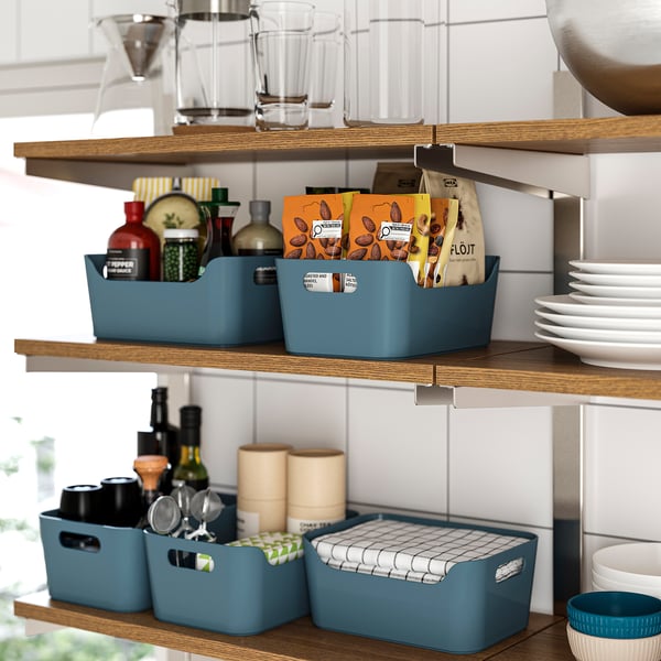 UPPDATERA Box, grey-blue, 24x17 cm