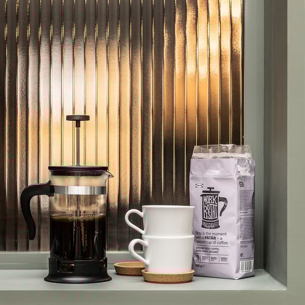 UPPHETTA Coffee/tea maker, glass/stainless steel, 1 l