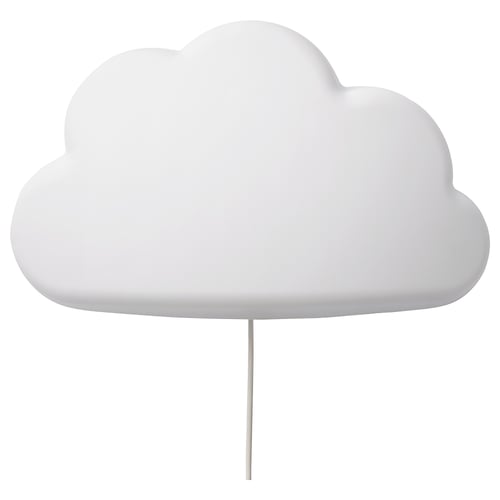 UPPLYST cloud-shaped lamp, white, polypropylene plastic, soft cosy light, safe for kids.