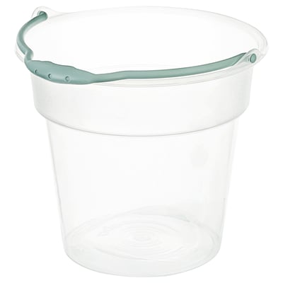 USPEN Bucket, plastic transparent/turquoise, 8 l