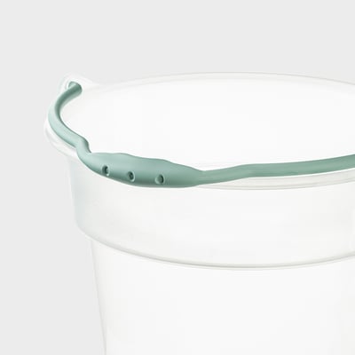 USPEN Bucket, plastic transparent/turquoise, 8 l