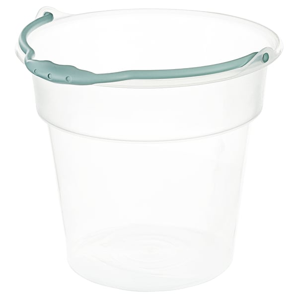 USPEN Bucket, plastic transparent/turquoise, 15 l