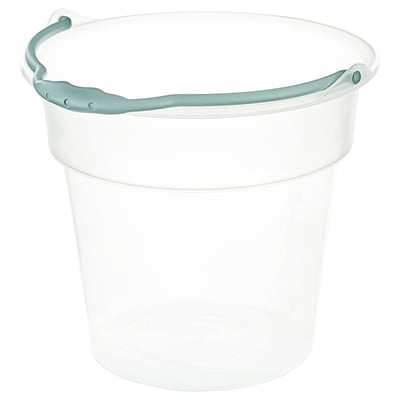 USPEN Bucket, plastic transparent/turquoise, 15 l