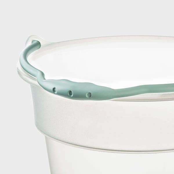 USPEN Bucket, plastic transparent/turquoise, 15 l