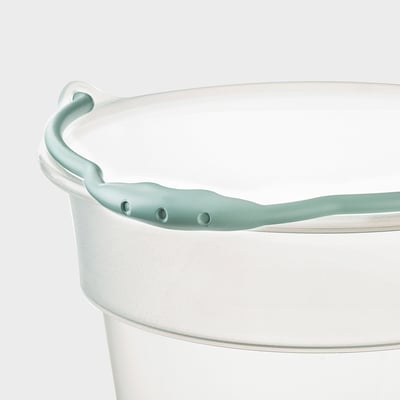 USPEN Bucket, plastic transparent/turquoise, 15 l
