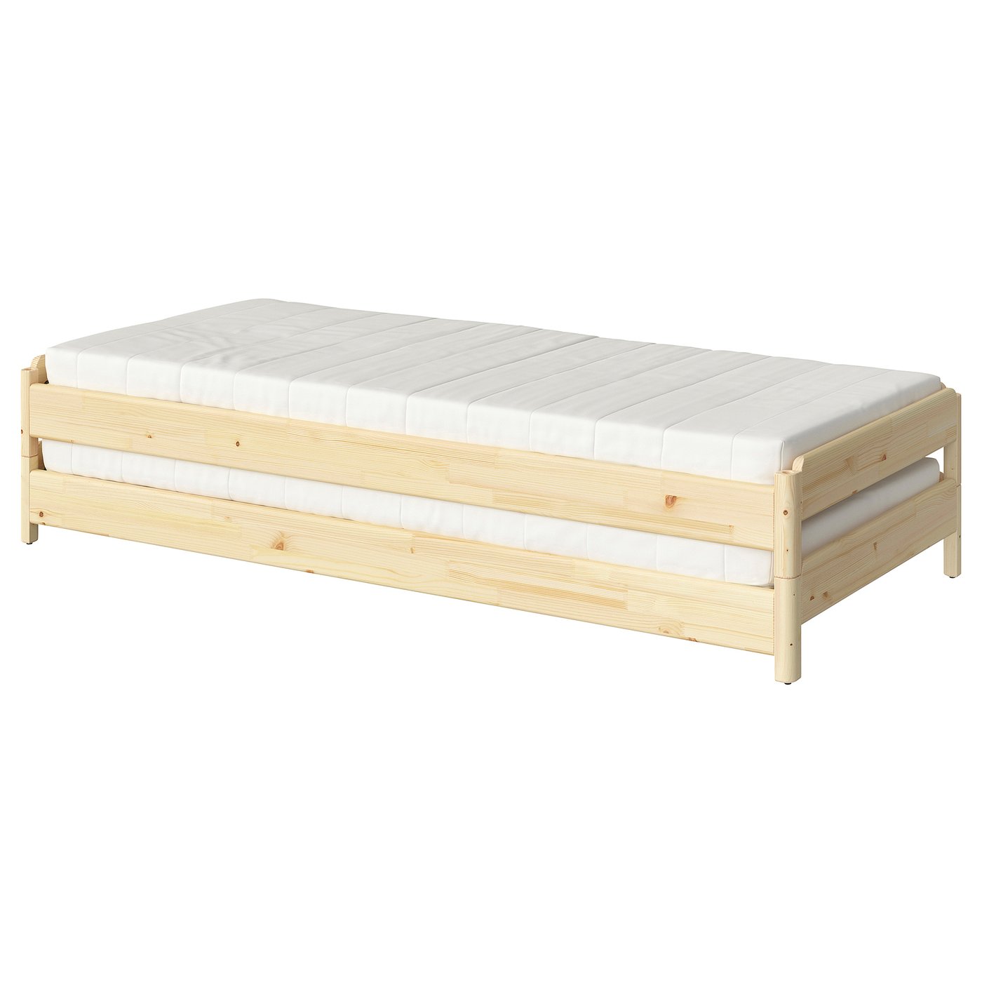 UTÅKER Stackable bed with 2 mattresses, pine/Minnesund, Twin IKEA